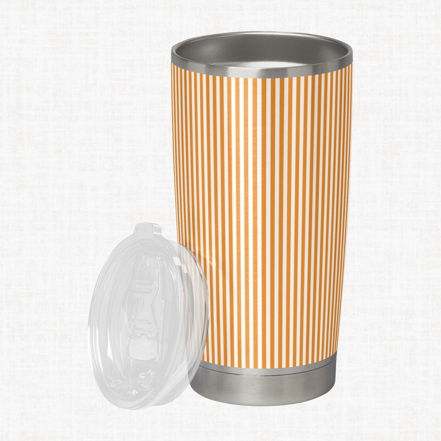 Essential Stripes orange digital paper pack containing 16 seamless JPG patterns, including eight straight stripes and eight diagonal stripes.
